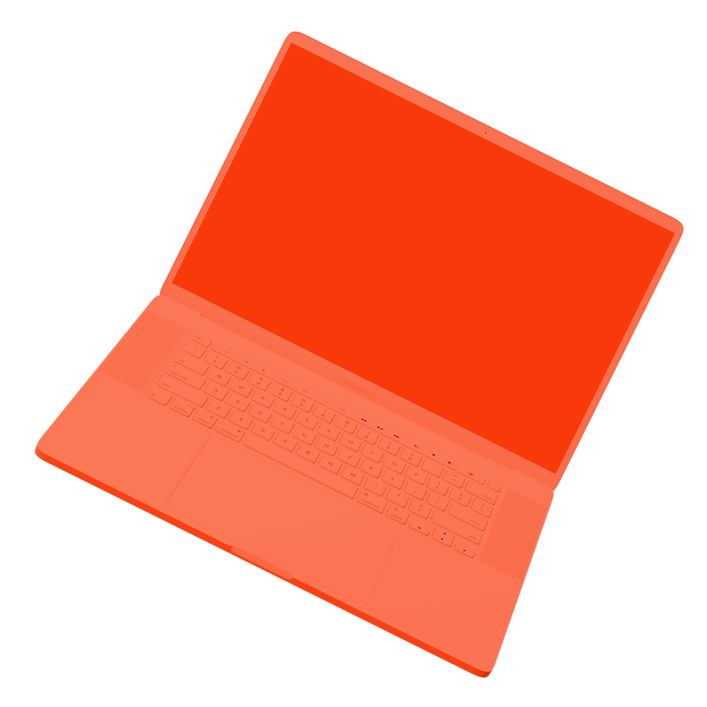 a orange clay macbook